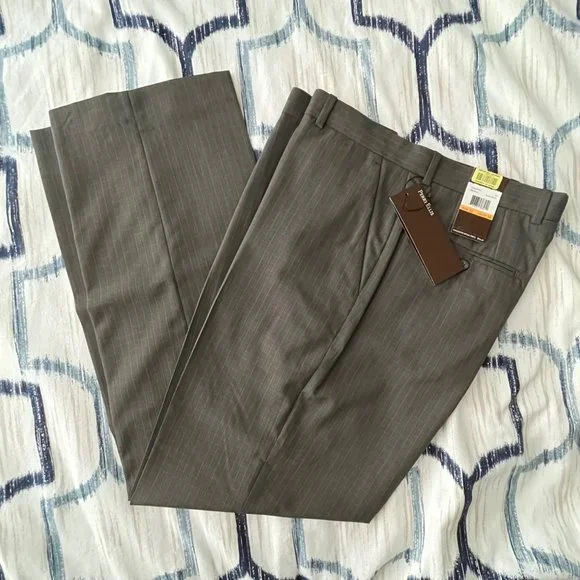 slim fit dress slacks Perry Ellis Portfolio Men's Size 42x25.5 Gray Classic Fit Cuffed Dress –  The Sequel Shop main image 1